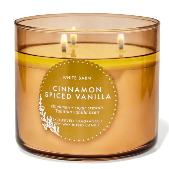 White Barn Cinnamon Spiced Vanilla 3-Wick Candle Size: 14.5 oz - Picture 1 of 4